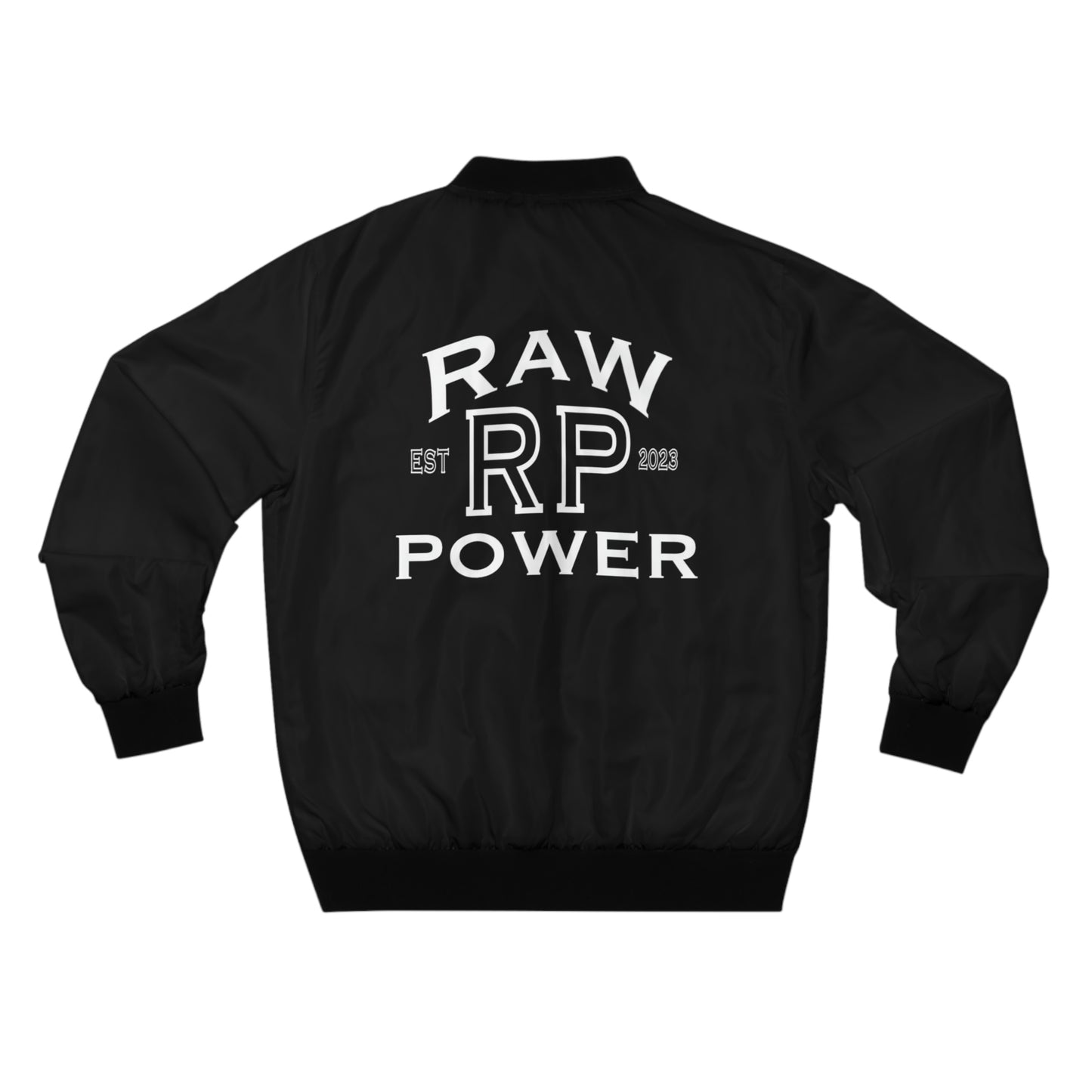 Raw Power Black College Bomber Jacket