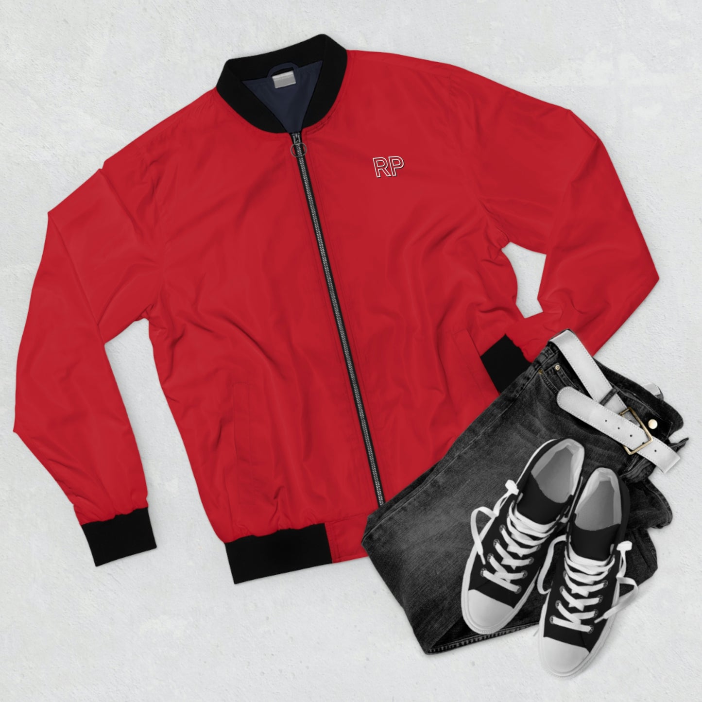 Raw Power Red College Bomber Jacket