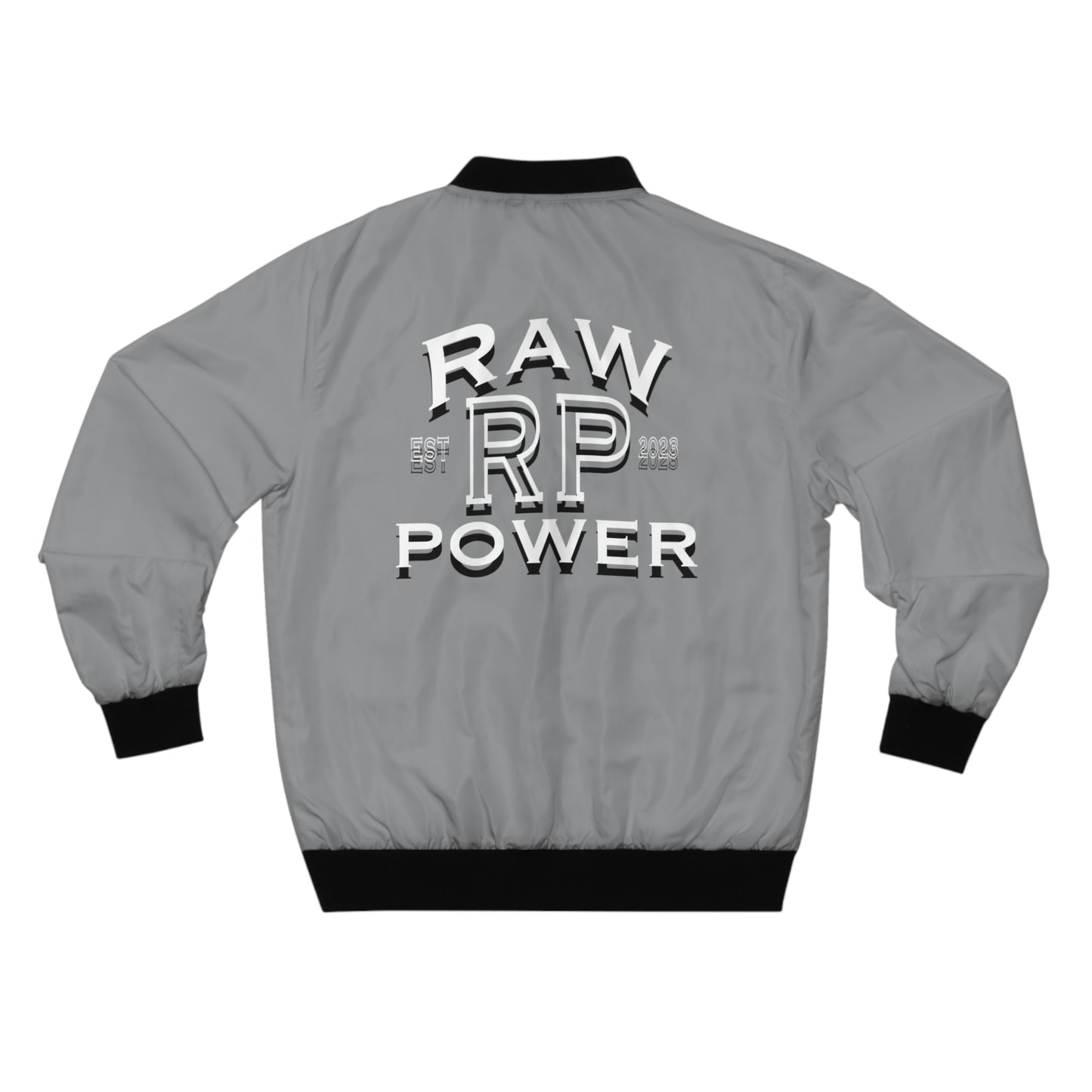 Raw Power Grey College Bomber Jacket