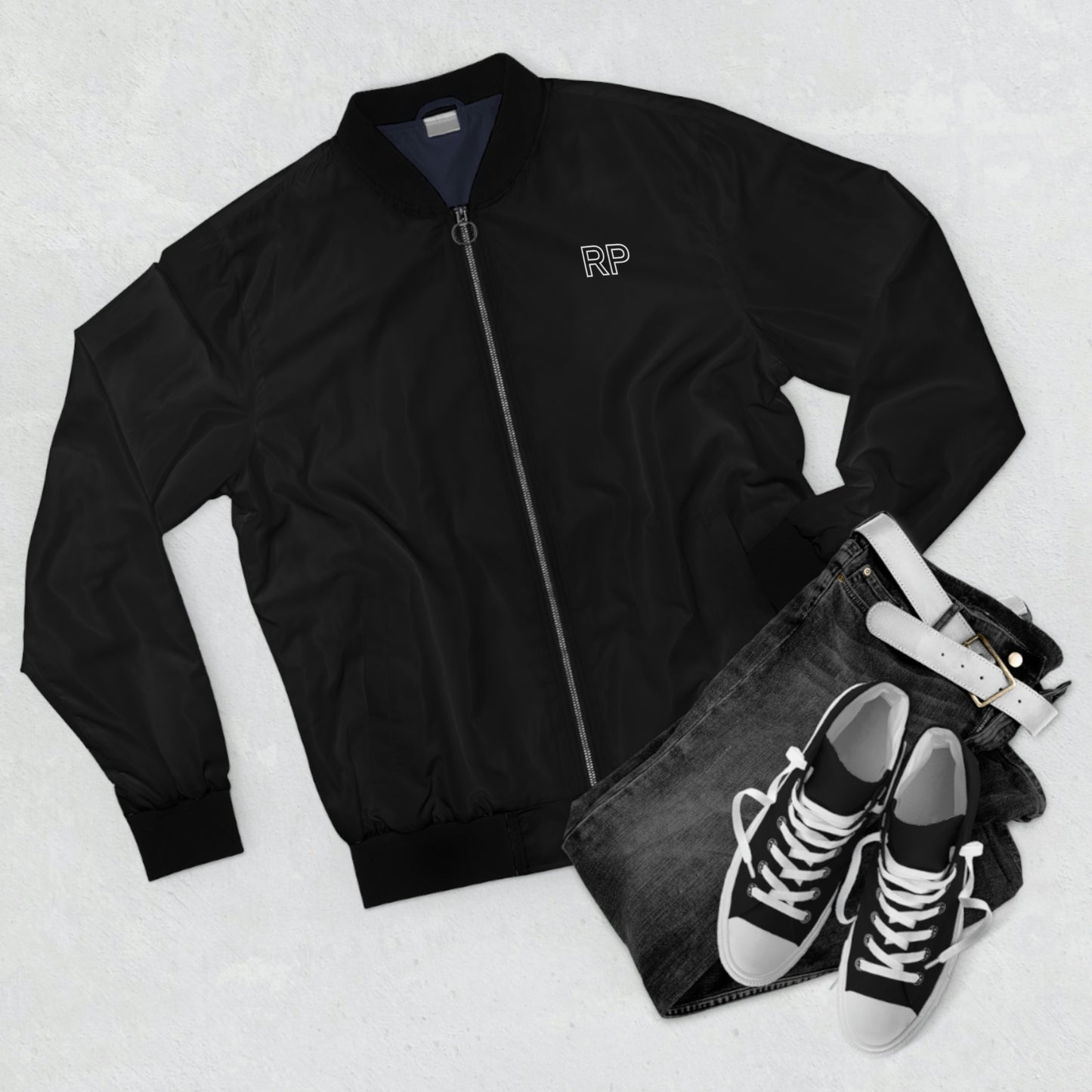 Raw Power Black College Bomber Jacket